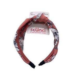 Scunci Pink Floral Tropical Headband Pink White Black 1 Inch Wide New
